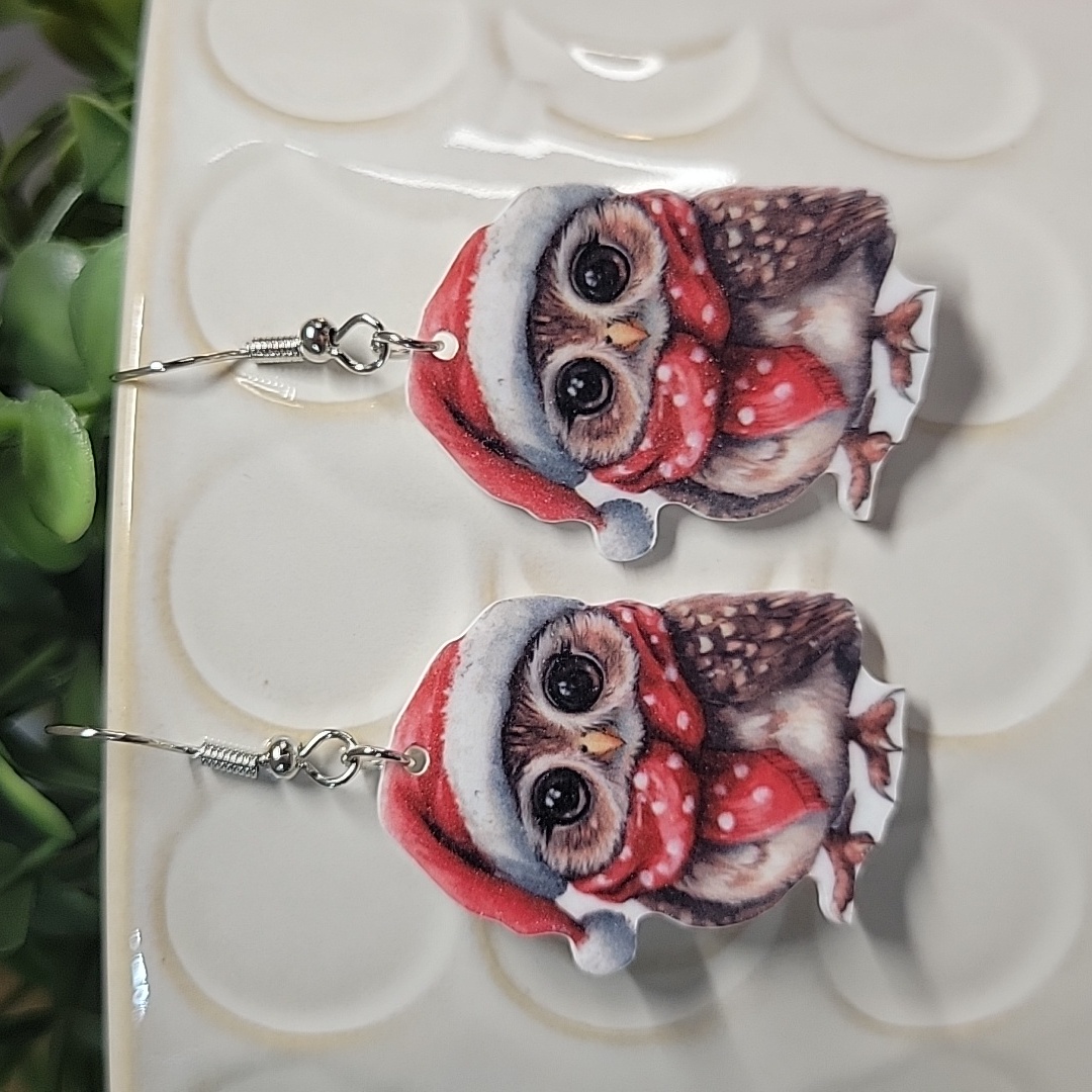 Winter Owl Earrings